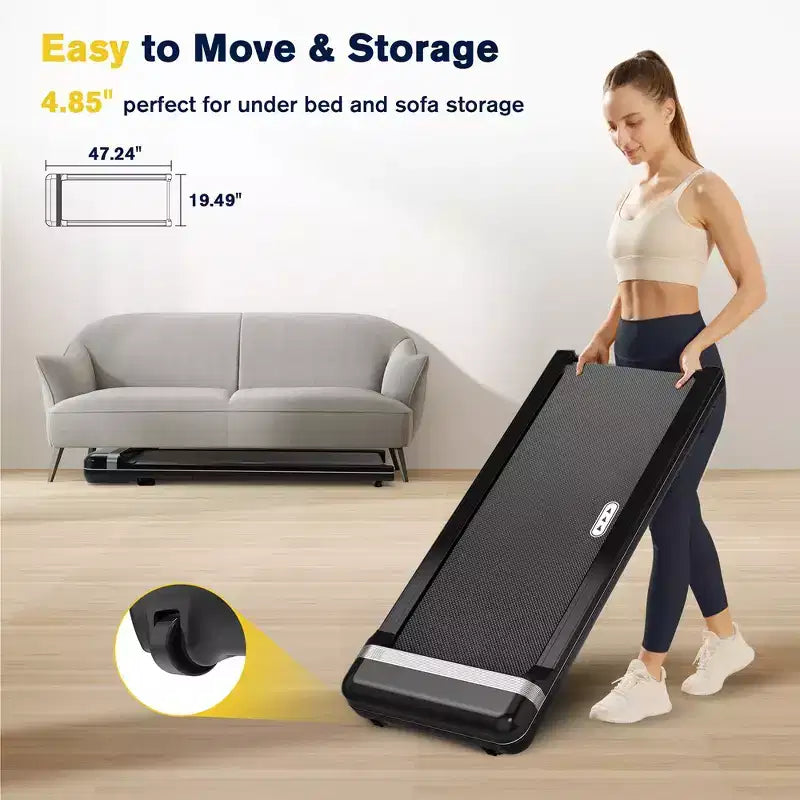 Redliro Walking Pad with Incline Under Desk Treadmill 1 Step Adjust Incline Treadmill for Home Office Portable for Walking Jogging