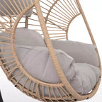 Outdoor Egg Chair, Hanging Egg Chair with Big Size Seat, Cushion, Large Base, Handcraft Weaving Swing Egg Chair for Courtyard, Garden
