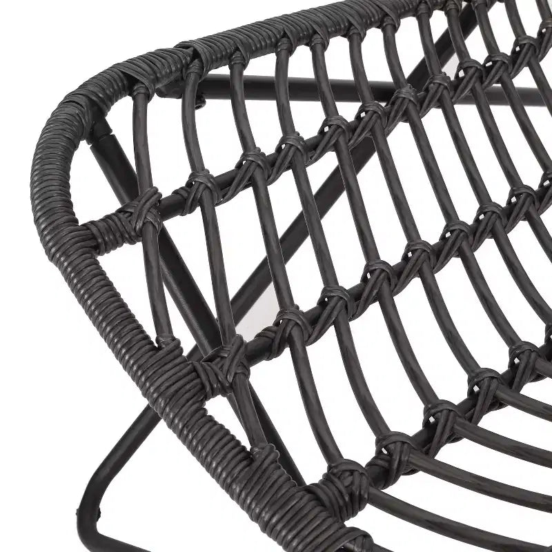 Christopher Knight Home Galtin Outdoor Wicker Accent Chairs (Set of 2) , Gray/Black
