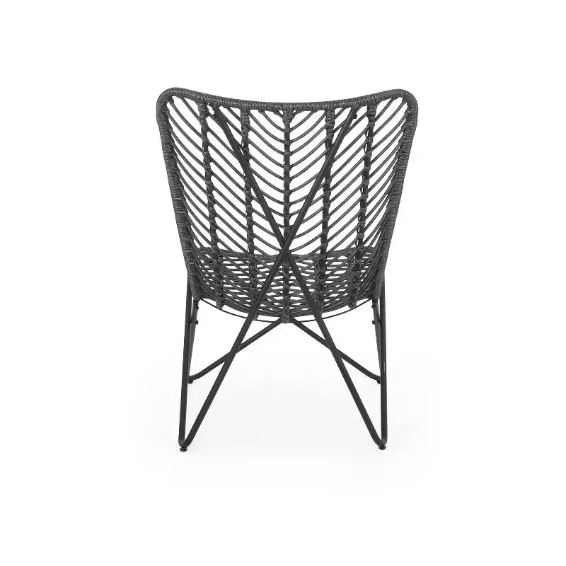 Christopher Knight Home Galtin Outdoor Wicker Accent Chairs (Set of 2) , Gray/Black