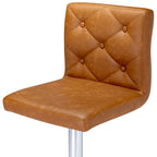 Javlergo Bar Stools Set of 2 Adjustable Swivel PU Leather Barstools with Back and Footrest
