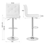 Javlergo Bar Stools Set of 2 Adjustable Swivel PU Leather Barstools with Back and Footrest