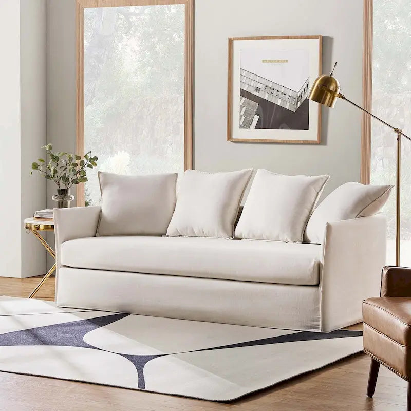 80" Slipcovered Sofa with Removable Washable Cushions
