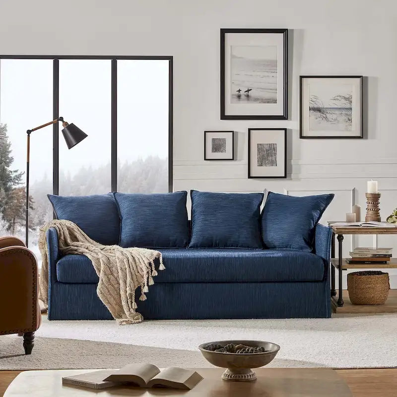 80" Slipcovered Sofa with Removable Washable Cushions
