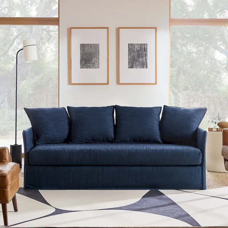 80" Slipcovered Sofa with Removable Washable Cushions