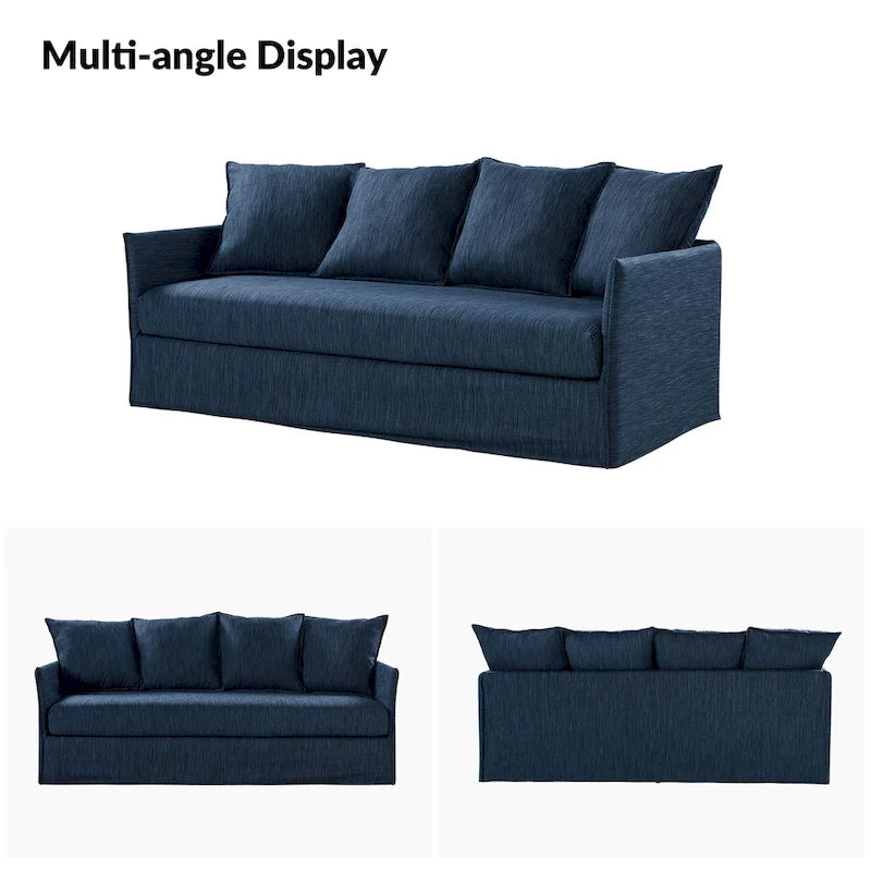 80" Slipcovered Sofa with Removable Washable Cushions