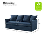 80" Slipcovered Sofa with Removable Washable Cushions