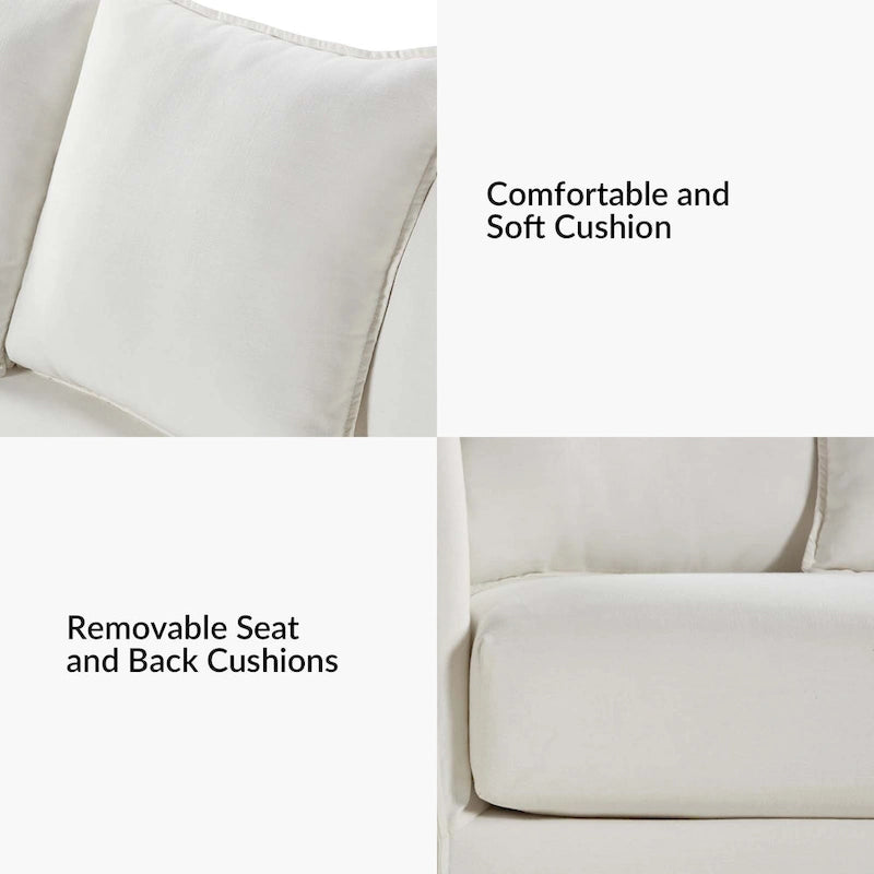 80" Slipcovered Sofa with Removable Washable Cushions