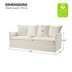 80" Slipcovered Sofa with Removable Washable Cushions