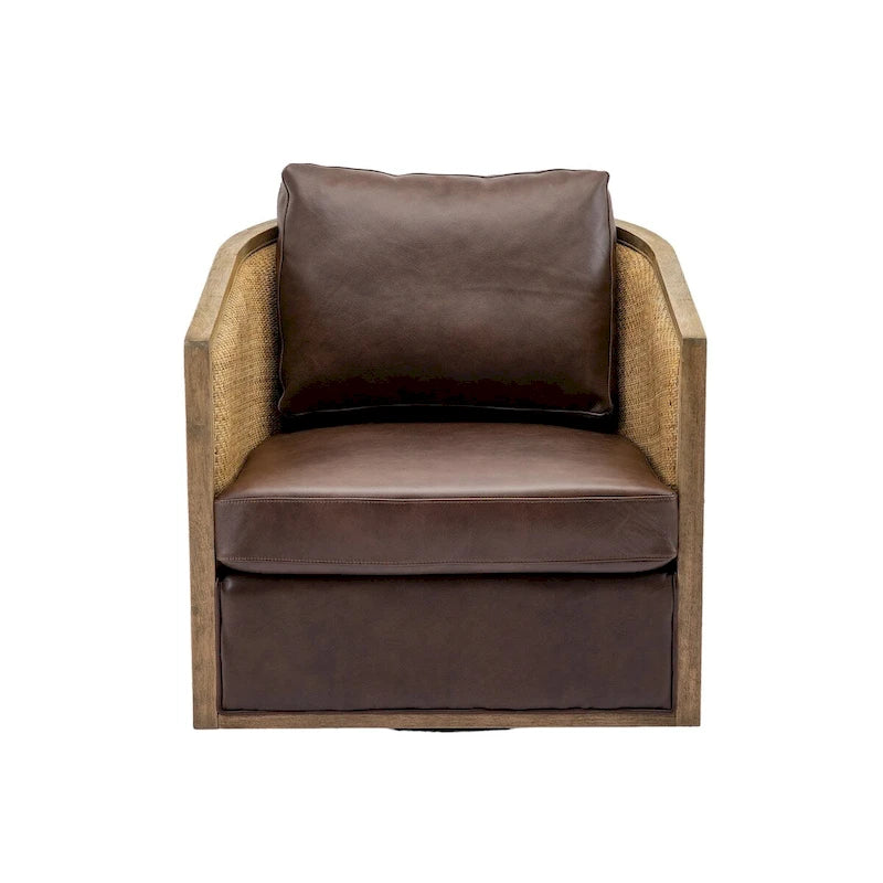 Comfortable circular sofa chair in living room, 360 degree rotating bucket club chair