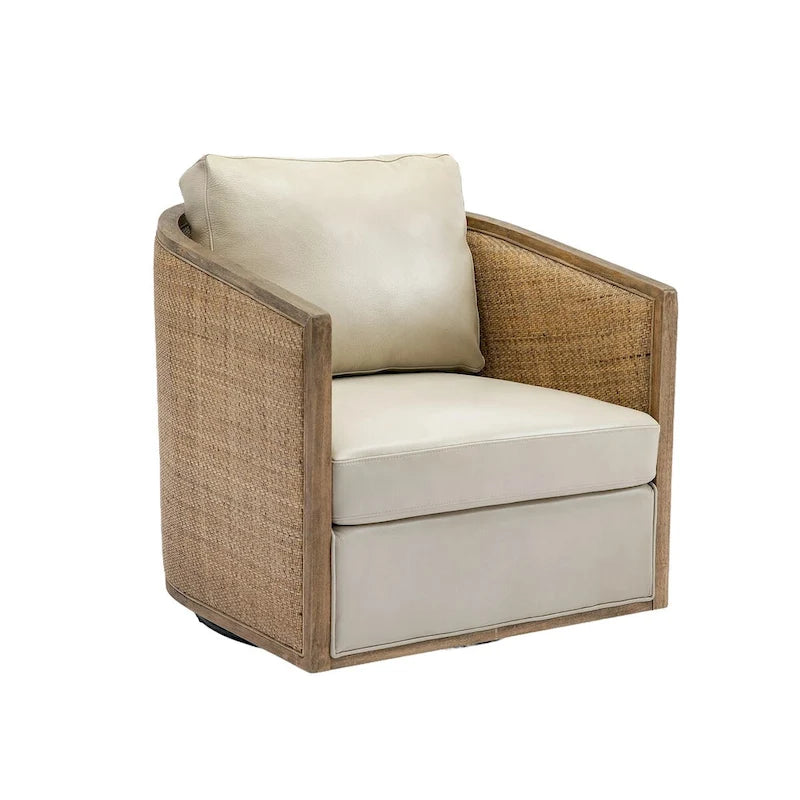 Comfortable circular sofa chair in living room, 360 degree rotating bucket club chair