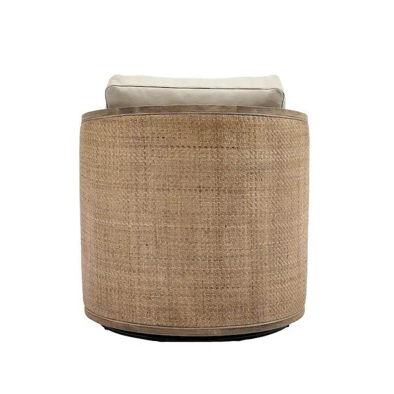 Comfortable circular sofa chair in living room, 360 degree rotating bucket club chair
