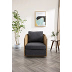 Comfortable circular sofa chair in living room, 360 degree rotating bucket club chair