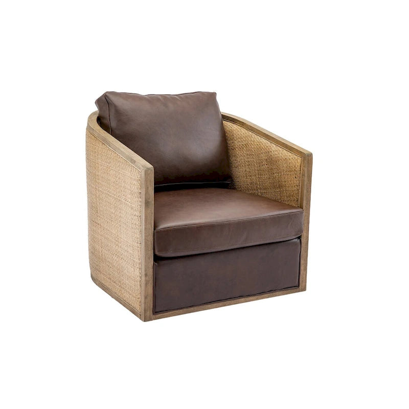 Comfortable circular sofa chair in living room, 360 degree rotating bucket club chair