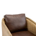 Comfortable circular sofa chair in living room, 360 degree rotating bucket club chair