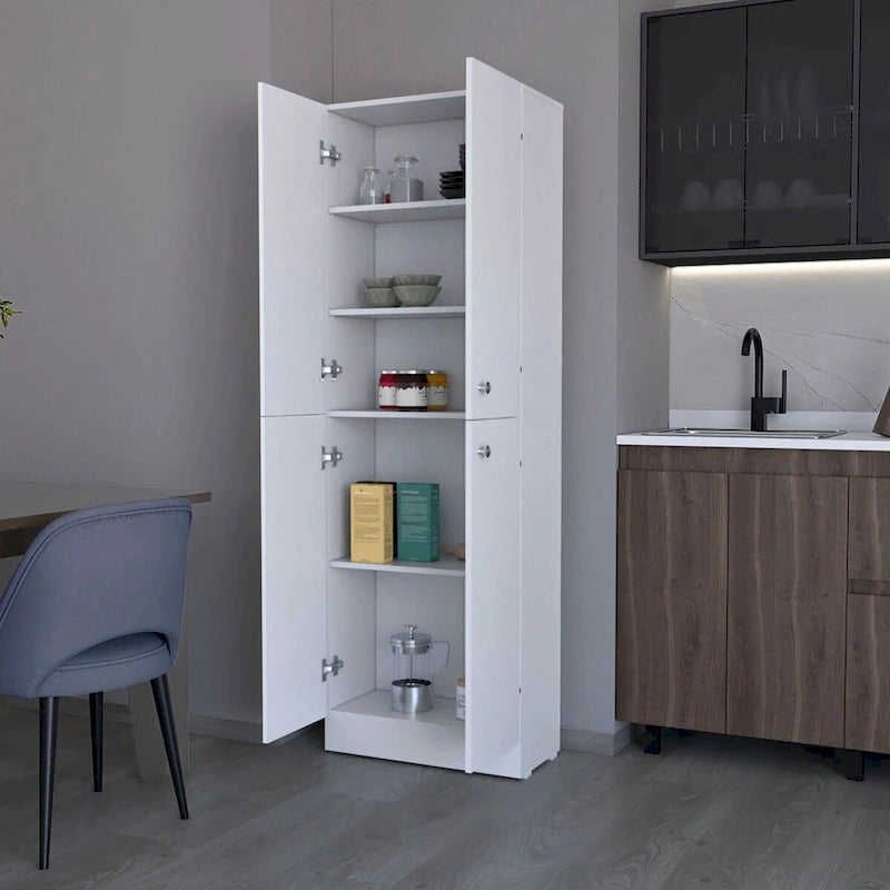 Cameron Pantry Cabinet with 4 doors and 5 hidden shelves - N/A