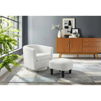 Swivel Accent Single Sofa Chair with Ottoman