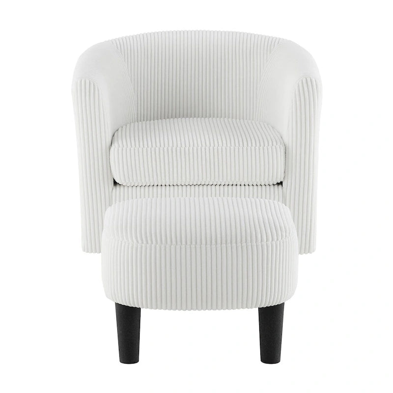 Swivel Accent Single Sofa Chair with Ottoman