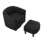 Swivel Accent Single Sofa Chair with Ottoman