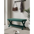 Manhattan Comfort Abigail Mid-Century Modern Velvet Upholstered Bench