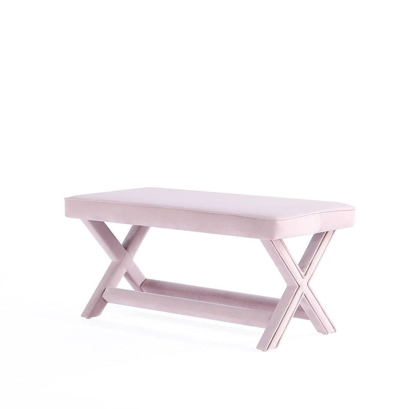Manhattan Comfort Abigail Mid-Century Modern Velvet Upholstered Bench