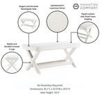 Manhattan Comfort Abigail Mid-Century Modern Velvet Upholstered Bench
