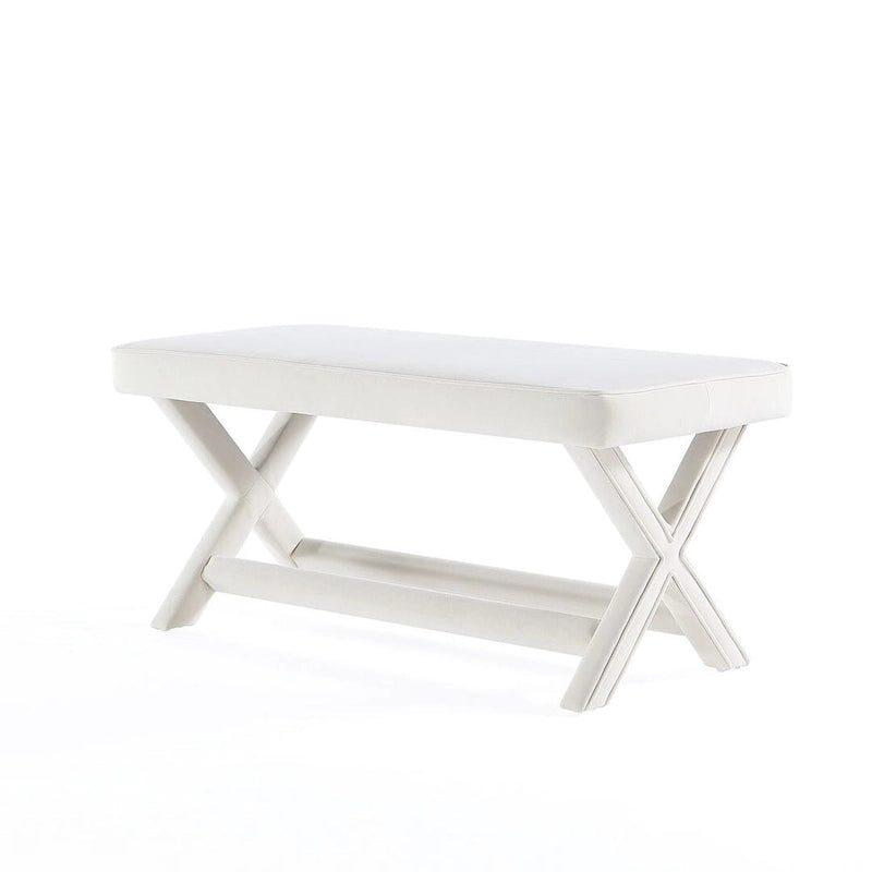Manhattan Comfort Abigail Mid-Century Modern Velvet Upholstered Bench