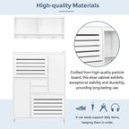 Shoe Cabinet with Wall Cabinet, Space-saving Design Foyer Cabinet with 2 Flip Drawers, Versatile Side Cabinet for Hallway, White