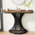 Industrial Console Table, 39-Inch Small Sofa Accent Table for Entrance, Living Room, Hallway, Rustic Brown