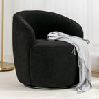 Fauteuil d'appoint pivotant en tissu Teddy, fauteuil club