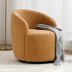 Fauteuil d'appoint pivotant en tissu Teddy, fauteuil club