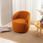 Fauteuil d'appoint pivotant en tissu Teddy, fauteuil club