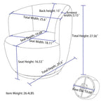 Fauteuil d'appoint pivotant en tissu Teddy, fauteuil club
