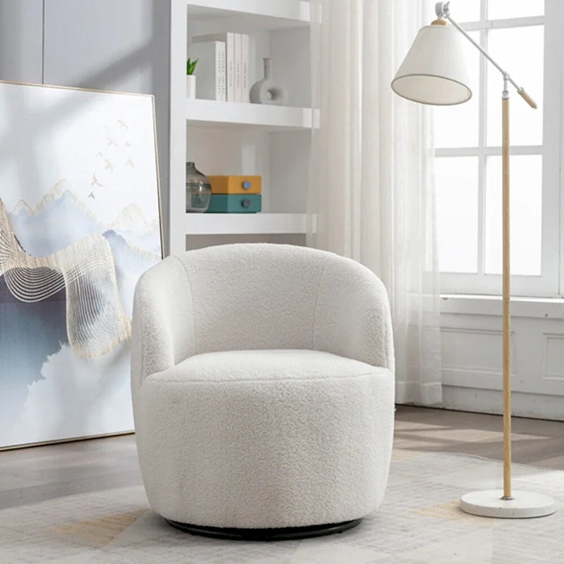 Fauteuil d'appoint pivotant en tissu Teddy, fauteuil club
