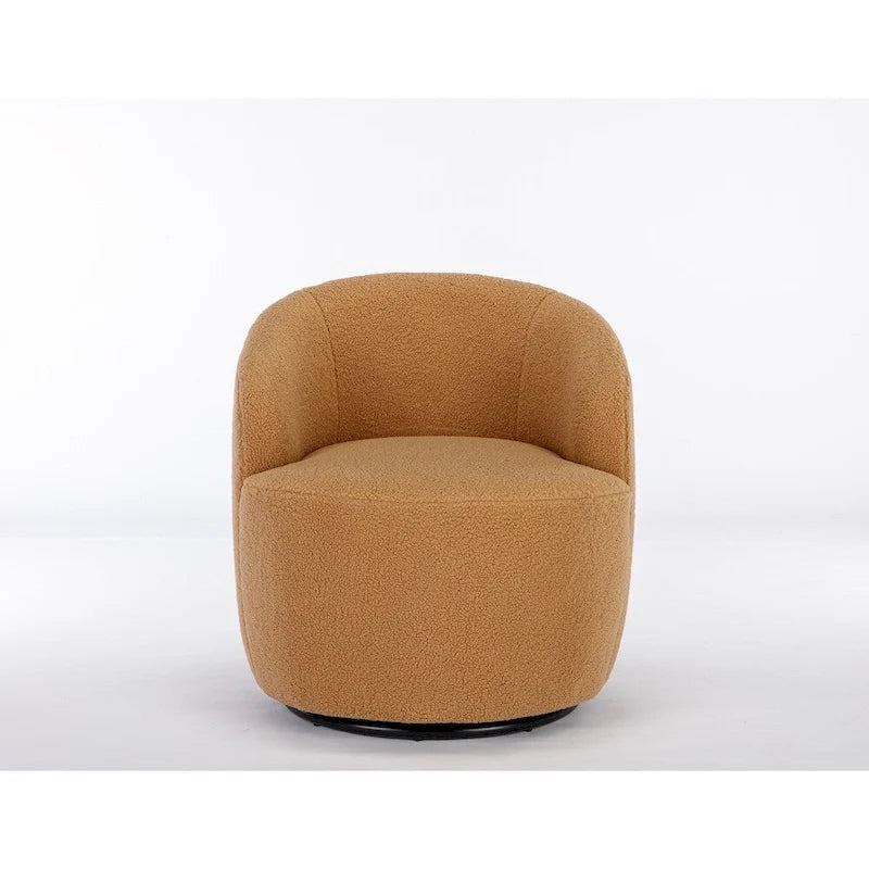 Fauteuil d'appoint pivotant en tissu Teddy, fauteuil club