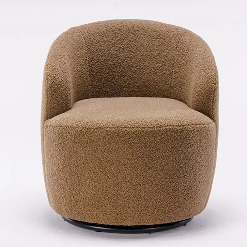 Fauteuil d'appoint pivotant en tissu Teddy, fauteuil club