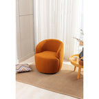 Fauteuil d'appoint pivotant en tissu Teddy, fauteuil club