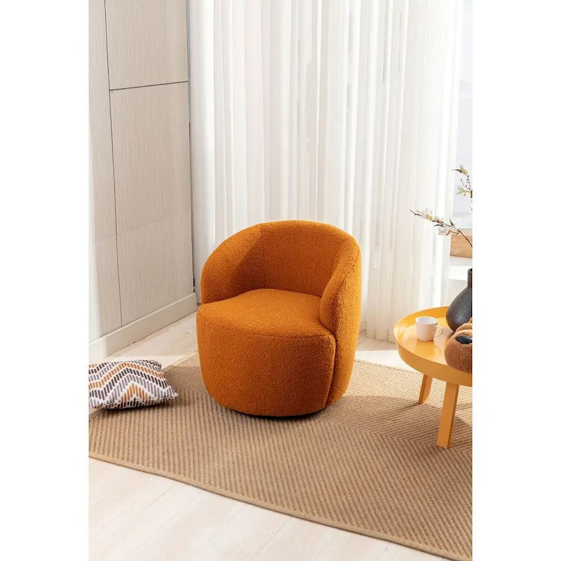 Fauteuil d'appoint pivotant en tissu Teddy, fauteuil club