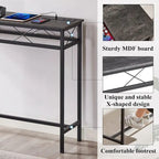 o Console Table with with Charging Station & USB Ports, Charcoal Gray