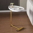 2 PCS White C-shaped Side Table, End Table, Side Table for Couch and Bed