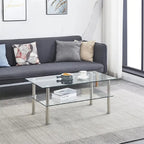 Clear Clear Glass Coffee Table, Tempered Glass End Table