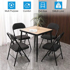 Folding Chair Set Fabric Upholstered Padded Seat Metal Frame for Home Office Dining Room (Set of 4 or 6)