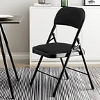 Folding Chair Set Fabric Upholstered Padded Seat Metal Frame for Home Office Dining Room (Set of 4 or 6)
