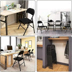 Folding Chair Set Fabric Upholstered Padded Seat Metal Frame for Home Office Dining Room (Set of 4 or 6)