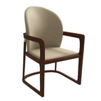 Chaise de salle à manger moderne en cuir capitonné, série Svelta par LeisureMod
