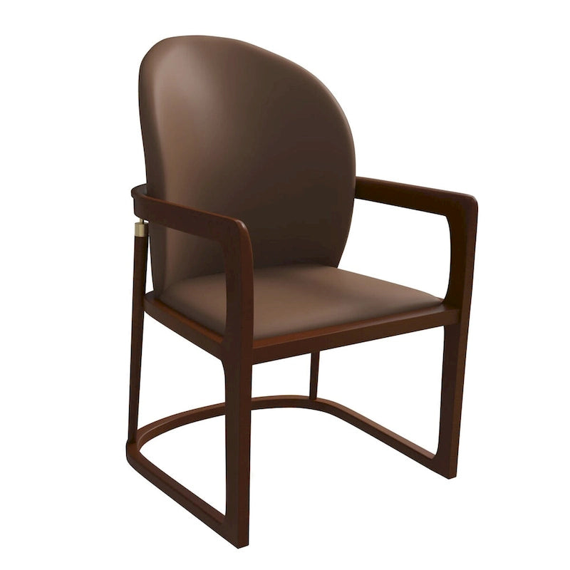 Chaise de salle à manger moderne en cuir capitonné, série Svelta par LeisureMod