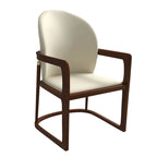 Chaise de salle à manger moderne en cuir capitonné, série Svelta par LeisureMod