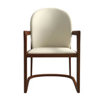 Chaise de salle à manger moderne en cuir capitonné, série Svelta par LeisureMod