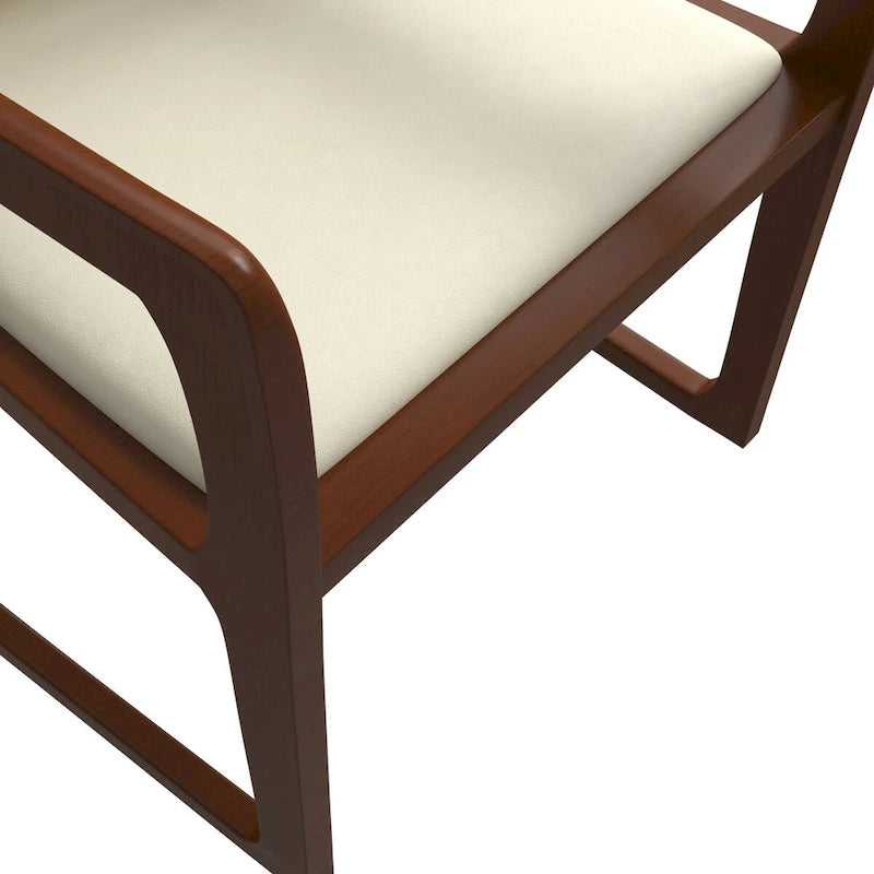 Chaise de salle à manger moderne en cuir capitonné, série Svelta par LeisureMod