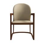 Chaise de salle à manger moderne en cuir capitonné, série Svelta par LeisureMod